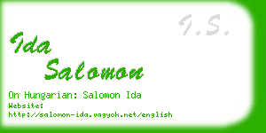 ida salomon business card